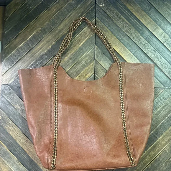 Altar'd State Brown Vegan Leather tote purse with pouch. - Picture 13 of 15